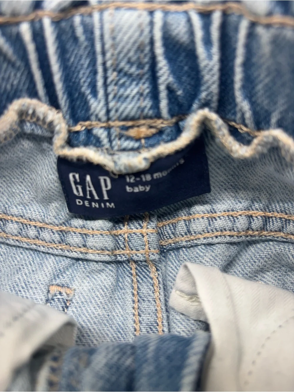 GAP Baby Denim Mini Skirt Light Wash Elastic Waist Toddler Girls 12-18 Months